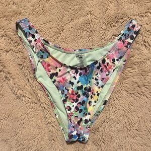 surf style Floral Multi-Color and Light Green Bikini Bottom